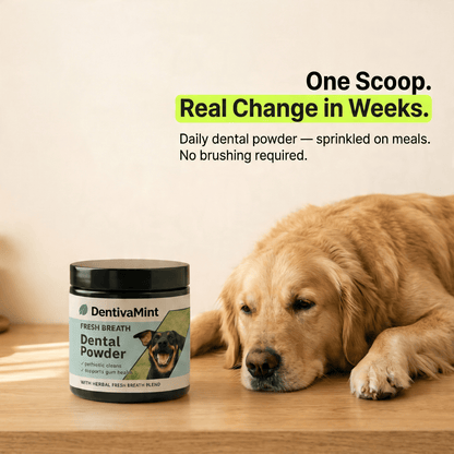 Cleaner teeth. Fresher breath. One scoop on their food.